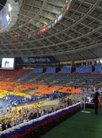 Stadion v Lužnikách při atletickém mistrovství světa v roce 2013