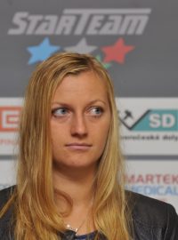 Petra Kvitová během tiskové konference v Prostějově