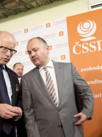 Předseda ČSSD Bohuslav Sobotka a místopředseda Michal Hašek