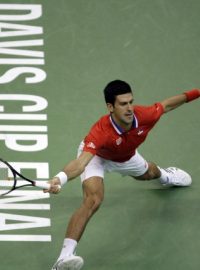 Novak Djokovič ve finále Davisova poháru