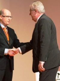 Prezident Miloš Zeman a předseda ČSSD Bohuslav Sobotka