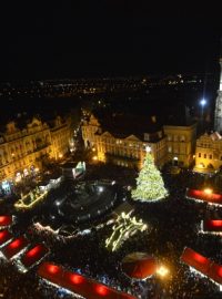 Vánoční strom a trhy na Staroměstském náměstí