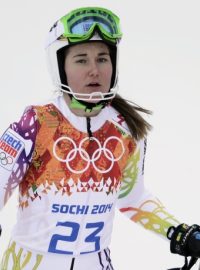 Šárka Strachová po superkombinačním slalomu v Krasné Poljaně. Díky dobrému výkonu pojede i obří slalom