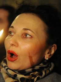 Demonstrace za Ukrajinu v Praze na Václavském náměstí
