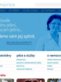 Nový vzhled internetových stránek uherskohradišťské nemocnice, včetně nového loga