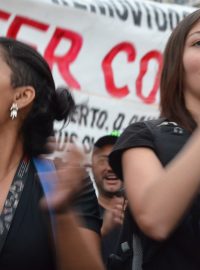 Těsně k fanouškům, sledujícím první zápas brazilské reprezentace, se dostala i demonstrace odpůrců šampionátu