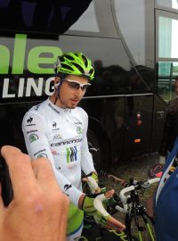Tour de France ve Velké Británii. Na snímku slovenský závodník Peter Sagan s otcem Ľubomírem