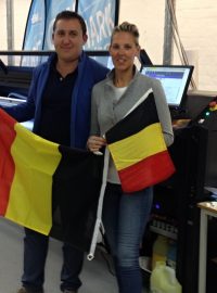 Jeroen Lerouge a jeho manželka Sandra, majitelé firmy Herva, která vyrábí belgické vlajky