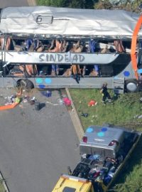 Nehoda polského a ukrajinského autobusu na dálnici u Drážďan