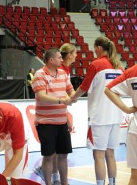 České basketbalistky v přípravě na zápas