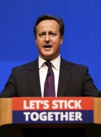 Britský premiér David Cameron při vystoupení ve skotském Aberdeenu