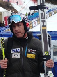 Bode Miller odchází z cíle ve Wengenu, kam se dostal netradičně jako předjezdec