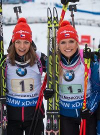 Zleva Veronika Vítková, Jitka Landová, Gabriela Soukalová a Eva Puskarčíková