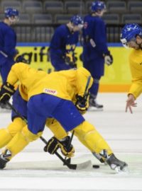 Švédským hokejistům při tréninku možná radil i Jacob Josefson. Jaromíra Jágra zná velmi dobře