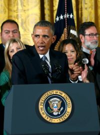 Americký prezident Barack Obama při projevu o omezení držení zbraní v USA