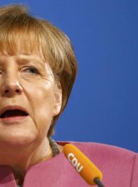 Kancléřka Angela Merkelová na zasedání CDU v Mohuči