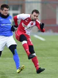 Nová akvizice Slavie Josef Hušbauer v akci v přípravném zápase proti Vlašimi