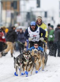 Start závodu Iditarod v aljašském Anchorage