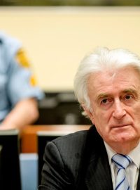 Bývalý vůdce bosenských Srbů Radovan Karadžić před Mezinárodním trestním tribunálem pro bývalou Jugoslávii (ICTY)