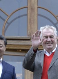 Si Ťin-pching a Miloš Zeman na zámku v Lánech