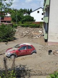 Povodně na jihu Bavorska značně poškodily obci Simbach, která stojí na břehu řeky Inn