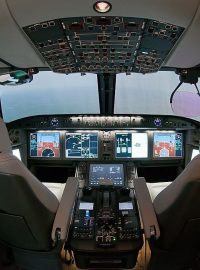 Kokpit ruského letadla MS-21