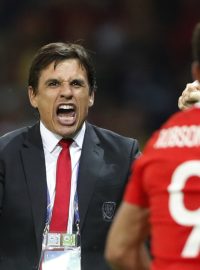 Takhle se Chris Coleman v pátek radoval z druhého gólu Walesu při výhře nad Belgií 3:1