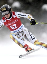 Ester Ledecká na trati v Lake Louise