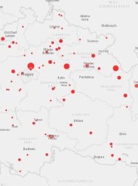 Mapa železničních přejezdů, kde se umíralo