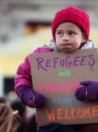 Z protestu proti exekutivnímu výnosu Donalda Trumpa zakazujícího migraci ze sedmi muslimských zemí