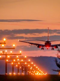 Letadlo nad Jihočeským letištěm