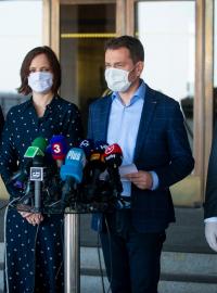 Zástupci čtyř koaličních stran nové slovenské vlády: zleva Richard Sulík, Veronika Remišová, Igor Matovič a Boris Kollár