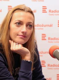 Petra Kvitová ve studiu Radiožurnálu