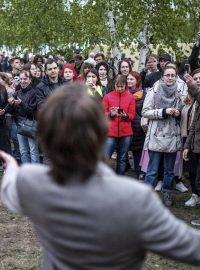 Demonstrace proti výstavbě pravoslavného chrámu v Jekatěrinburgu