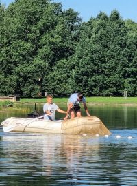 Vodní nádrž Bagr v parku Stromovka v Českých Budějovicích