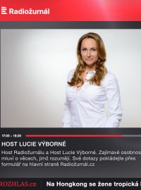 Vizuální rádio na modelu Českého rozhlasu Radiožurnálu.