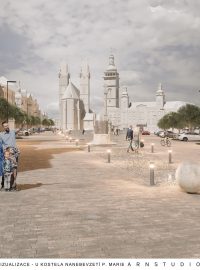 Velké náměstí v Hradci Králové - vizualizace a koncept architektonické studie