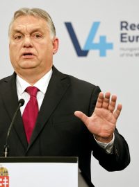 Viktor Orbán po jednání premiérů Visegrádské čtyřky v prosinci 2021