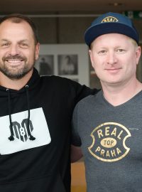 Fotbalista Marek Matějovský a moderátor Ladislav Hampl