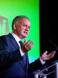 Andrej Kiska na sněmu strany Za ľudí v roce 2020