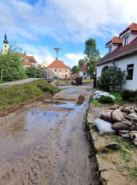 Benešov nad Černou na Českokrumlovsku po povodni