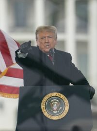 Donald Trump před davem, který protestoval ve Washingtonu proti výsledkům prezidentských voleb