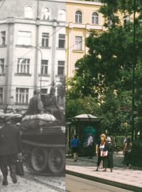 Nepoužívat - koláž 1968/2018 - zastávka Jindřišská