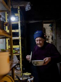 Paní Lidia, obyvatelka Lymanu v Doněcké oblasti