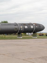 Mezikontinentální balistická střela SS-18 Mod 5 v muzeu strategických raketových sil v ukrajinském Mikolajivu