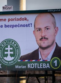 Předvolební billboardy Kotlebovy Ľudové strany Naše Slovensko