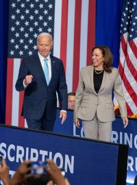 Prezident Joe Biden a pravděpodobná demokratická kandidátka pro nadcházející volby Kamala Harrisová ve státě Maryland