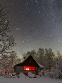 Maximum meteorického roje Geminid v roce 2018 nad Sečskou přehradou