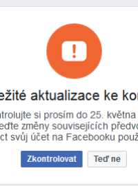 Upozornění na facebooku.