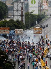 Protesty ve venezuelské metropoli Caracas